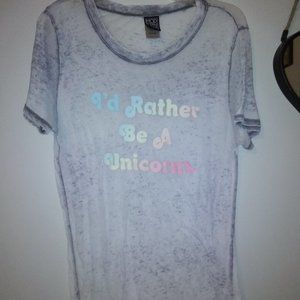 Id rather be a unicorn shirt size large fits (see-through)